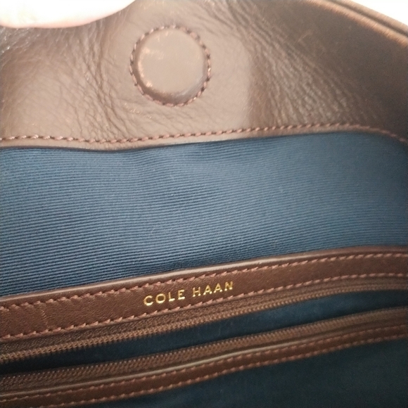 Cole Haan Bethany Weave Single Strap Leather Hobo Bag Chestnut Brown - Picture 5 of 12